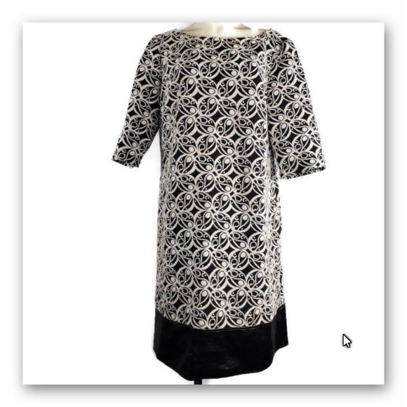 Adrianna Papell Career Dress vegan leather hem - Picture 1 of 8